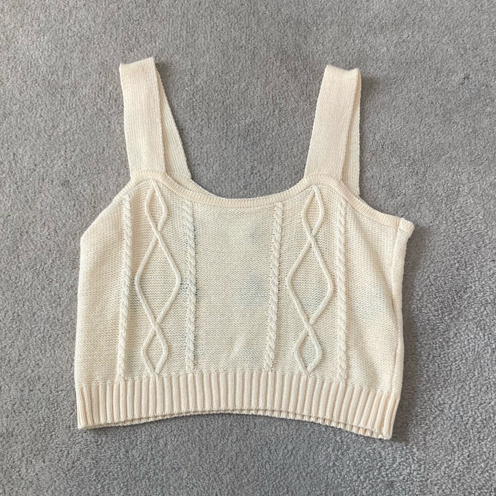 Yellow / Cream Floral Crochet Top - Picture 4 of 4